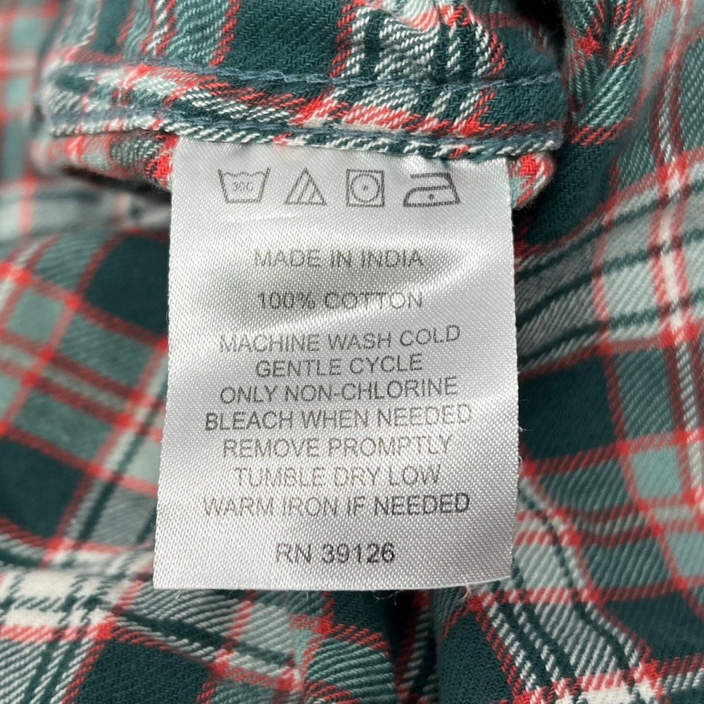 Filson Scout Shirt Mens Large Green Red Plaid Cotton Flannel Button Down Large - Picture 6 of 7